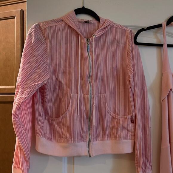 COPY - Hard tail Striped jacket pockets front - hooded back - Picture 1 of 9